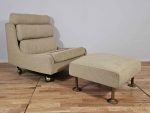 STEINER-Paris- Lounge chair and its ottoman, circa 1950/1960