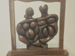 Naum KNOP ( Brésil, 1917-1993), Adam et Eve, sculpture en bois exotique
